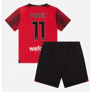 Maillot de foot AC Milan Christian Pulisic #11 Domicile enfant 2023-24 Manches Courte (+ pantalon court)